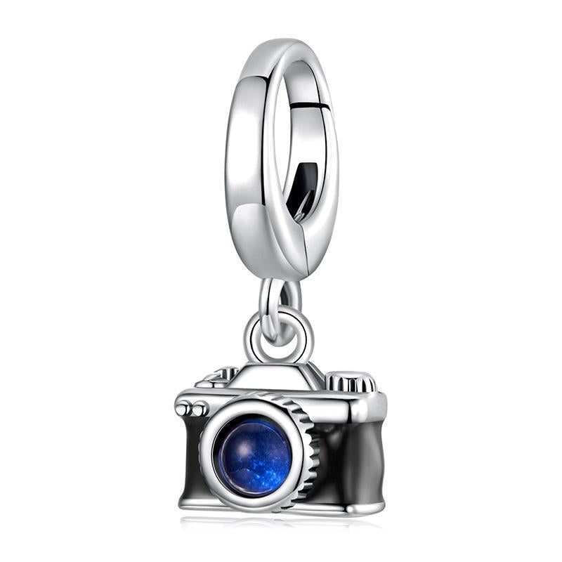 925 Sterling Silver Openable Camera Bead Bracelet Charms & Pendants