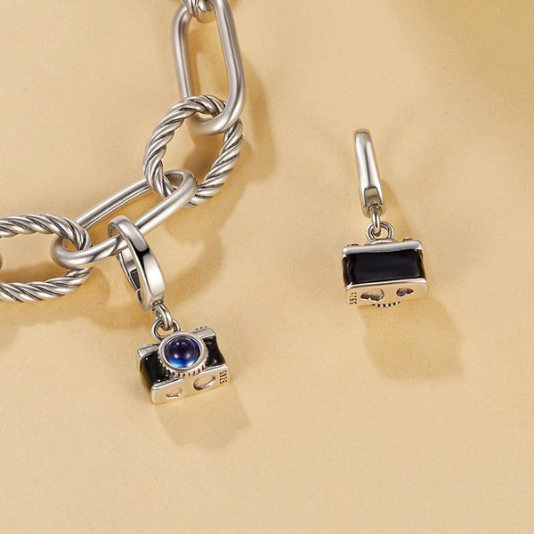 925 Sterling Silver Openable Camera Bead Bracelet Charms & Pendants
