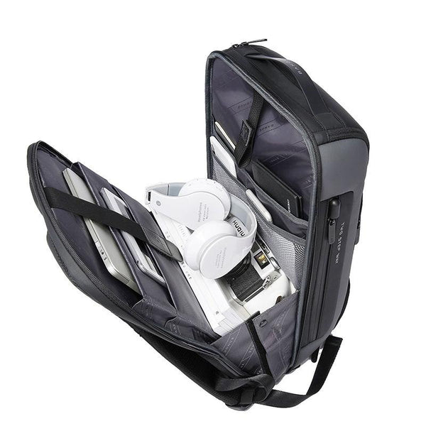 1 Sets Of Waterproof Antitheft Men Backpack For 15.6 Laptop Travel Ready Black Bags