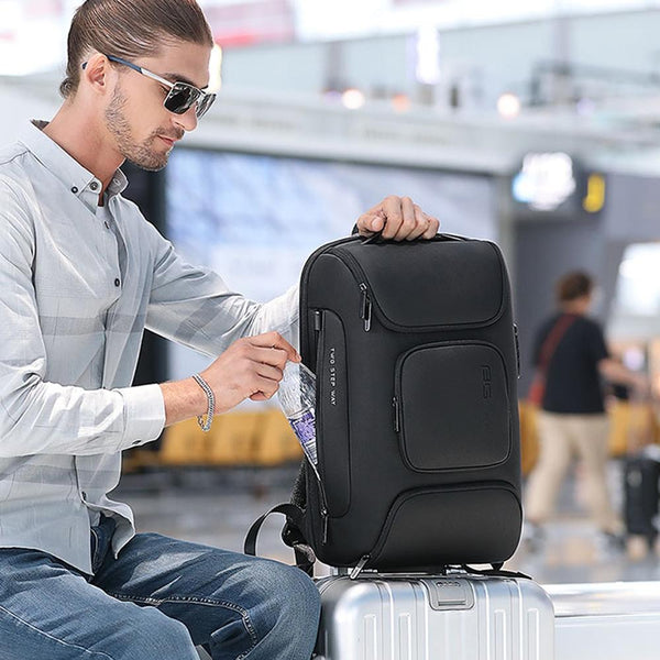 1 Sets Of Waterproof Antitheft Men Backpack For 15.6 Laptop Travel Ready Black Bags