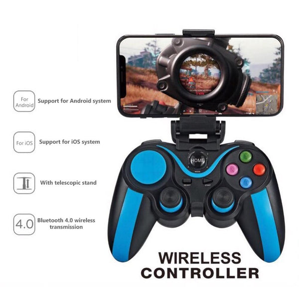 Wireless Bluetooth Game Handle For Android / Ios Phones With Holder Black Controllers & Attachments