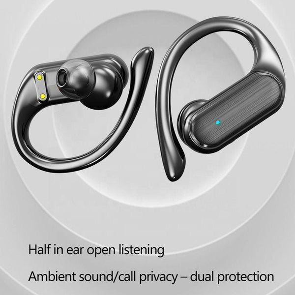 Waterproof Wireless Bluetooth Earphones With Led Display Black Earbuds