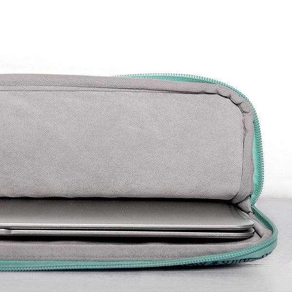 Green Wave 11 Laptop Sleeve In Pu Leather Print Laptop Cases & Bags