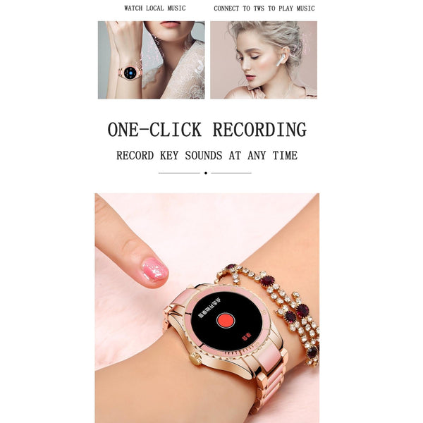 Smart Bracelet With Touch Screen Heart Monitoring Voice Control And Cycle Reminder White Activity Trackers