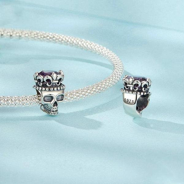 925 Sterling Silver Halloween Skull Beads Charms & Pendants