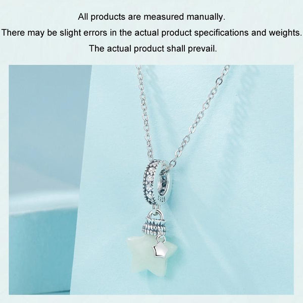 925 Sterling Silver Luminous Star Wishing Bottle Pendant Charms & Pendants