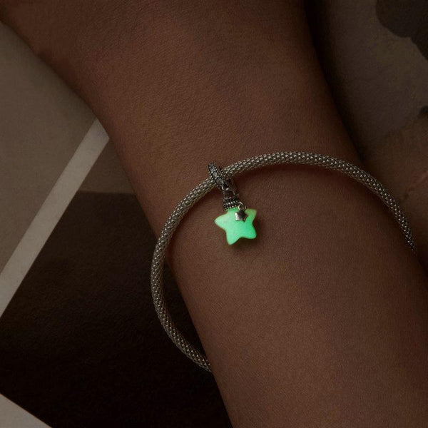 925 Sterling Silver Luminous Star Wishing Bottle Pendant Charms & Pendants