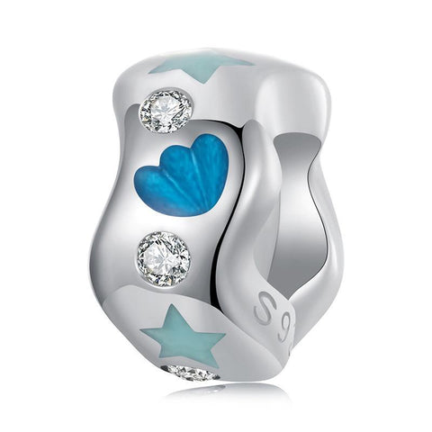 925 Sterling Silver Wave Shell Silicone Bracelet Beads Charms & Pendants