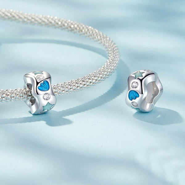 925 Sterling Silver Wave Shell Silicone Bracelet Beads Charms & Pendants