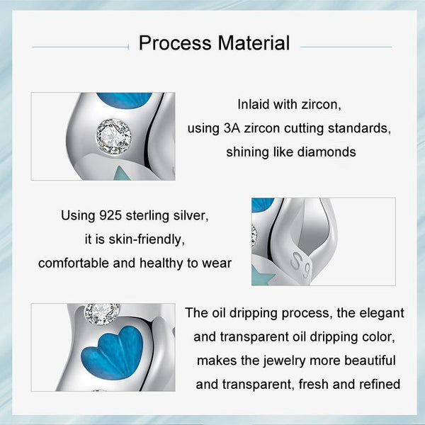 925 Sterling Silver Wave Shell Silicone Bracelet Beads Charms & Pendants