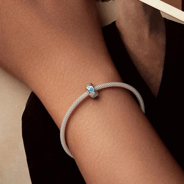 925 Sterling Silver Wave Shell Silicone Bracelet Beads Charms & Pendants