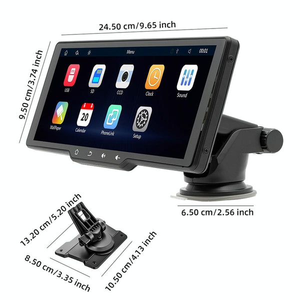 9.38 Inch Car Mp5 Player With Carplay / Android Auto Portable Black Other Car Audio
