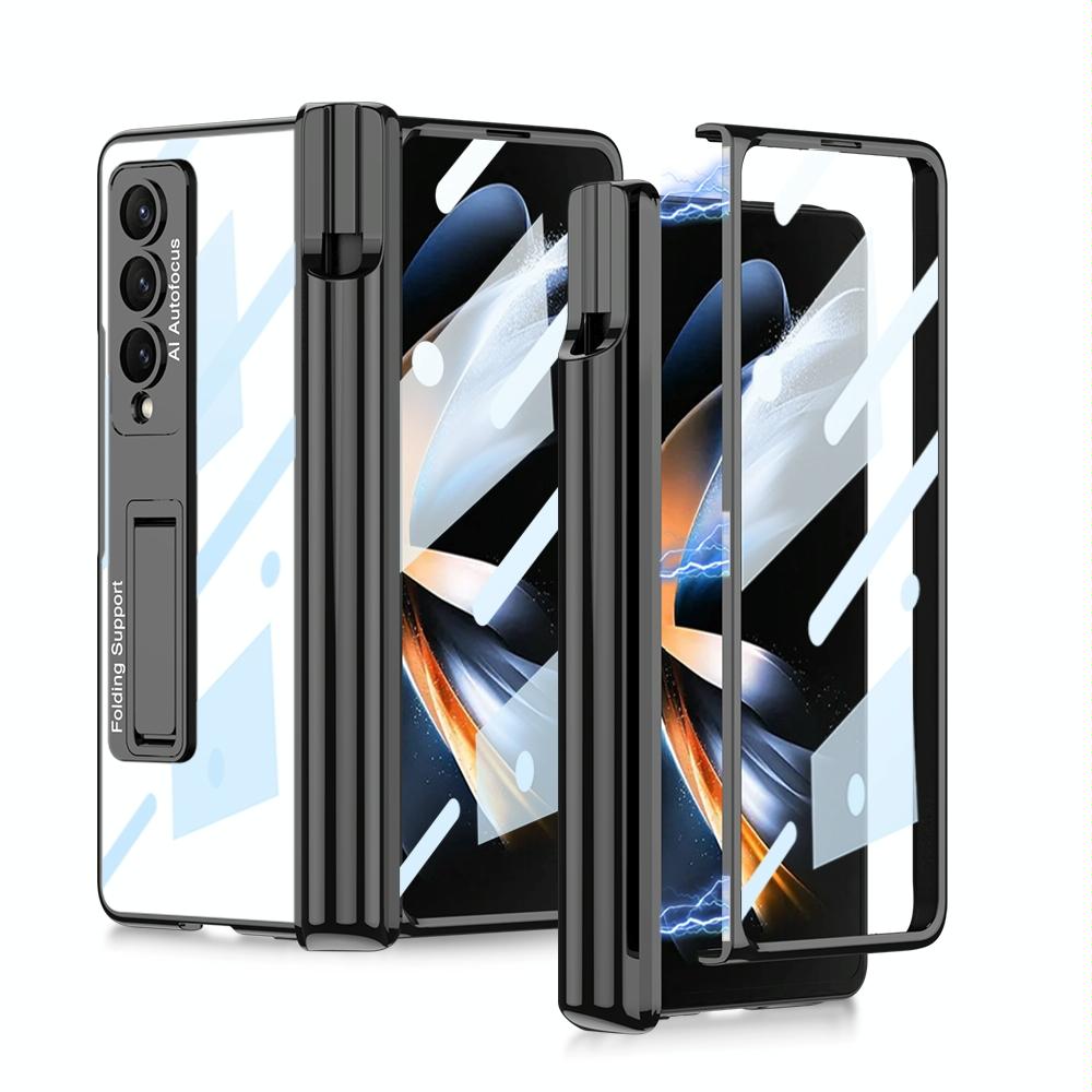 For Samsung Galaxy Z Fold4 5G Shockproof Magnetic Case With Pen Slots Black Cases Covers & Skins