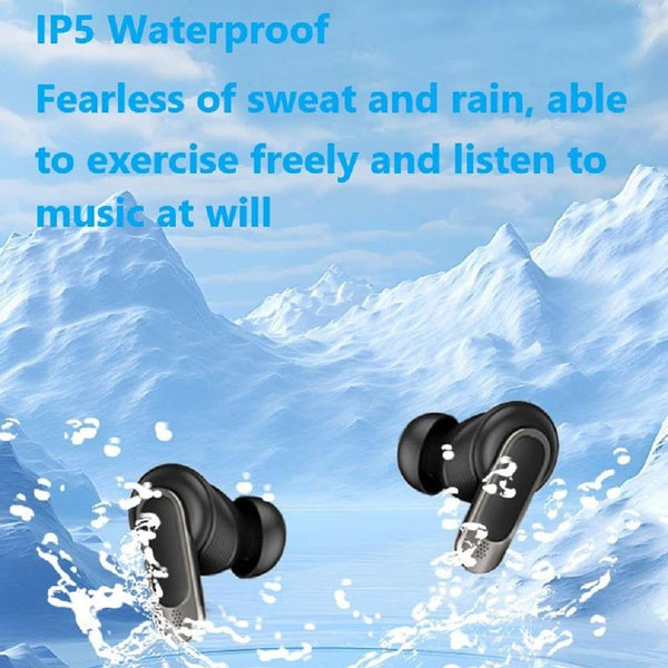 Wireless Bluetooth Earphones With Touch Screen And Active Noise Reduction Black Earbuds