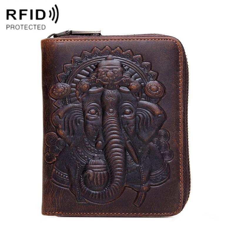 Dark Coffee Leather Passport / Card Holder Rfid Protected Business Card Holders