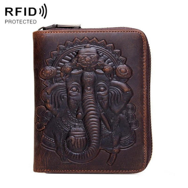 Dark Coffee Leather Passport / Card Holder Rfid Protected Business Card Holders