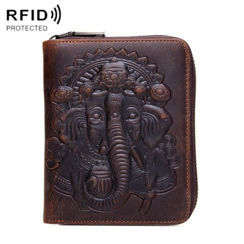 Dark Coffee Leather Passport / Card Holder Rfid Protected Business Card Holders