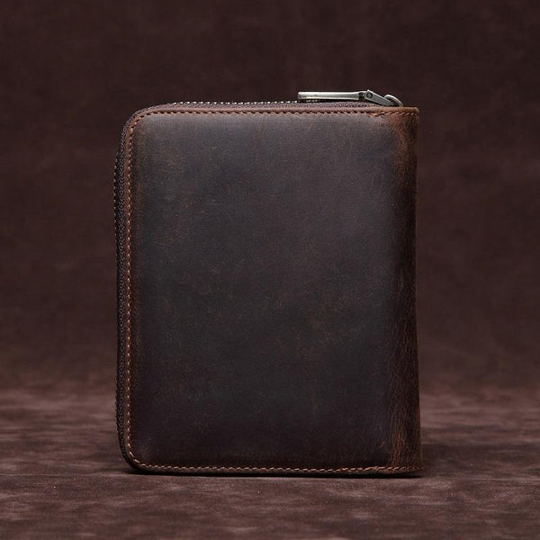 Dark Coffee Leather Passport / Card Holder Rfid Protected Business Card Holders