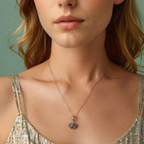 925 Sterling Silver Openable Scallop Bead Pendant Charms & Pendants