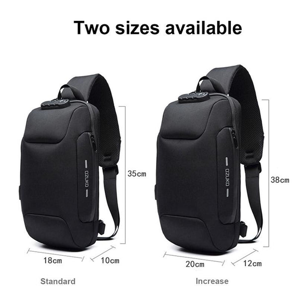 Anti Theft Men Waterproof Crossbody Bag With Usb Port Blue Bags