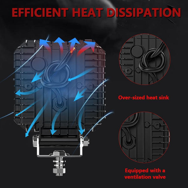 4 Inch Square Mixed Luminous Angel Eye Car Work Light Led Car Lights