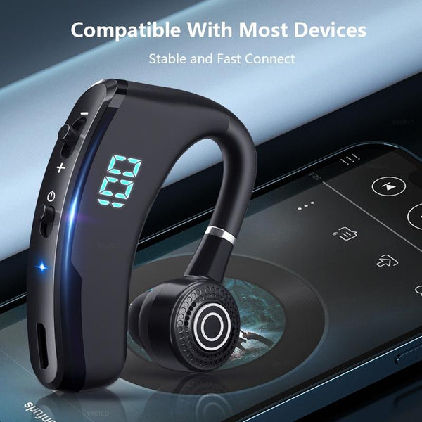 V9s Wireless Earphones With Noise Cancellation And Led Display Black Single Earbuds