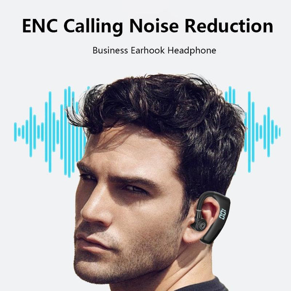 V9s Wireless Earphones With Noise Cancellation And Led Display Black Single Earbuds