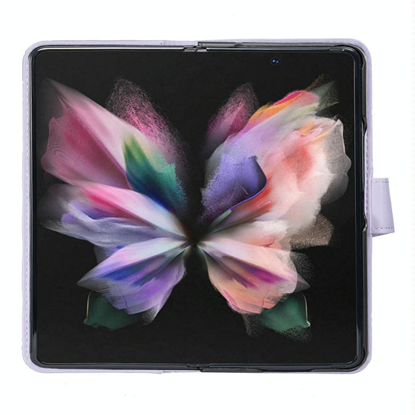 For Samsung Galaxy Z Fold4 5G Diamond Lattice Wallet Case Sleek And Stylish Black Cases Covers & Skins