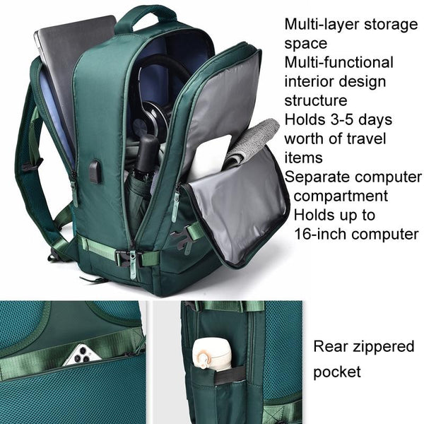 Parallel Deals Spacious Business Travel Backpack Fits Laptop Black Laptop Cases & Bags
