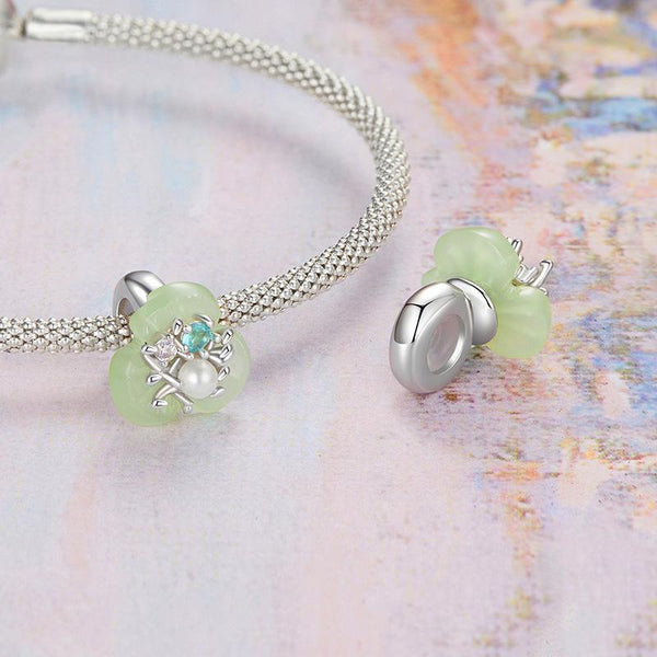 925 Sterling Silver Flower Pearl Silicone Spacer Beads For Jewelry Charms & Pendants