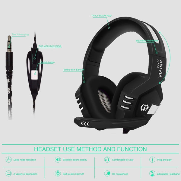 3.5Mm Wired Gaming Headset With Mic Black / Silver Headsets