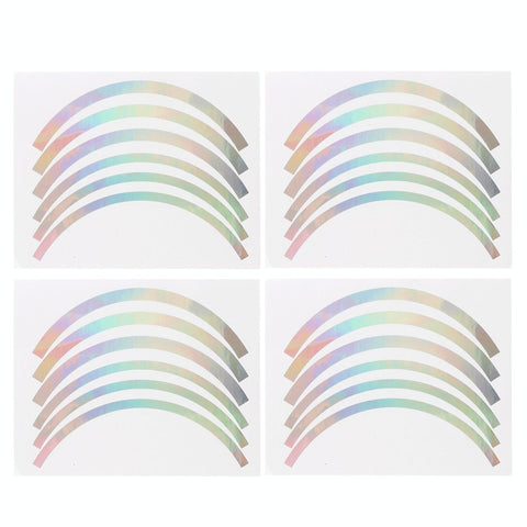 Wheel Hub Sticker Set For Scooter / Bike Electric Vehicle 2 Pcs Silver Colorful Accessories