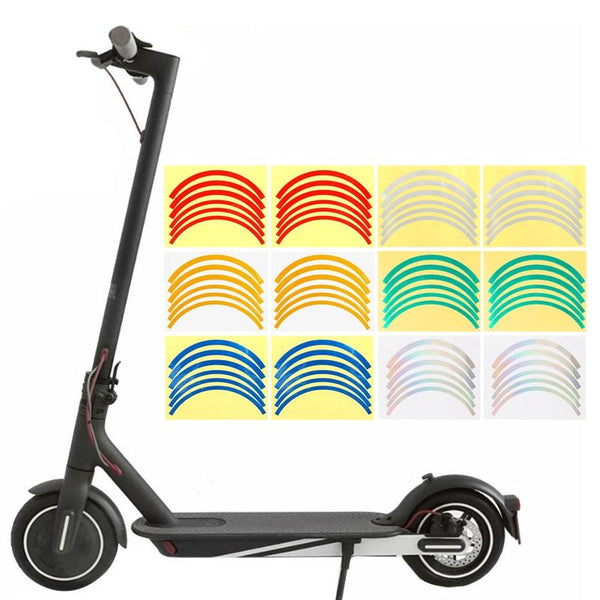 Wheel Hub Sticker Set For Scooter / Bike Electric Vehicle 2 Pcs Silver Colorful Accessories