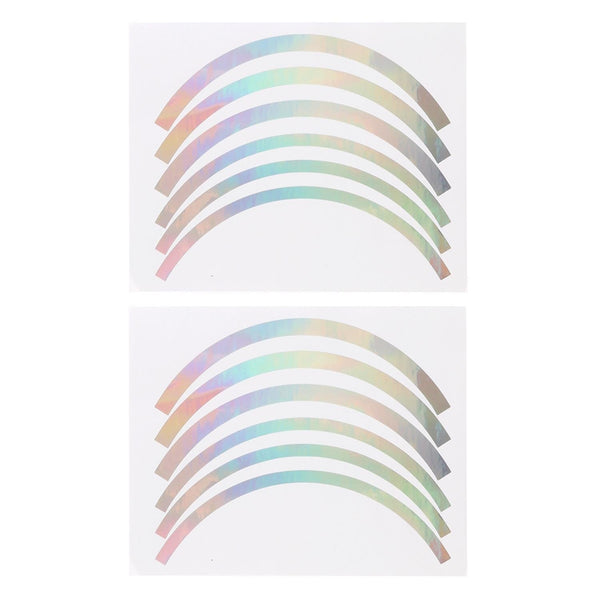 Wheel Hub Sticker Set For Scooter / Bike Electric Vehicle 2 Pcs Silver Colorful Accessories