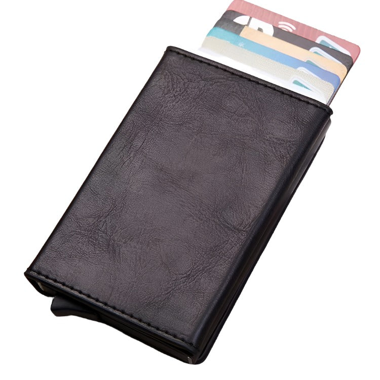 Aluminum Rfid Card Holder With Automatic Pop Up Function Black Business Card Holders