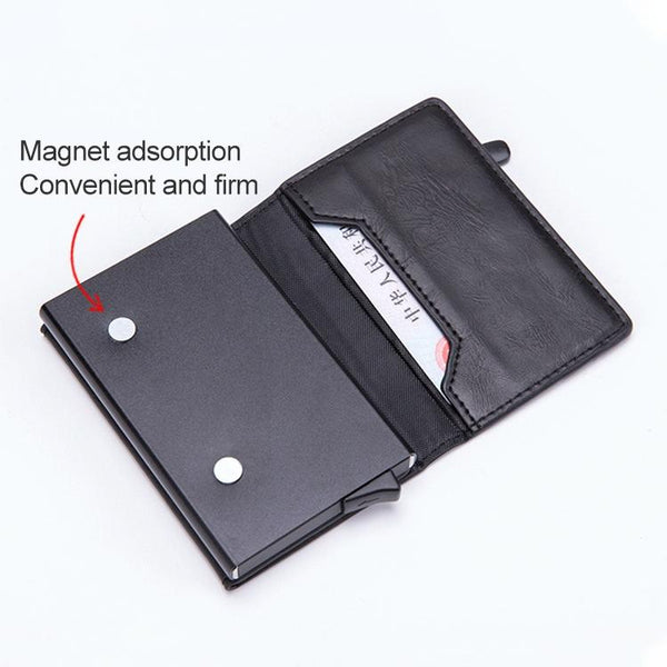 Aluminum Rfid Card Holder With Automatic Pop Up Function Black Business Card Holders
