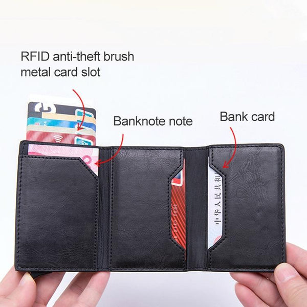 Aluminum Rfid Card Holder With Automatic Pop Up Function Black Business Card Holders