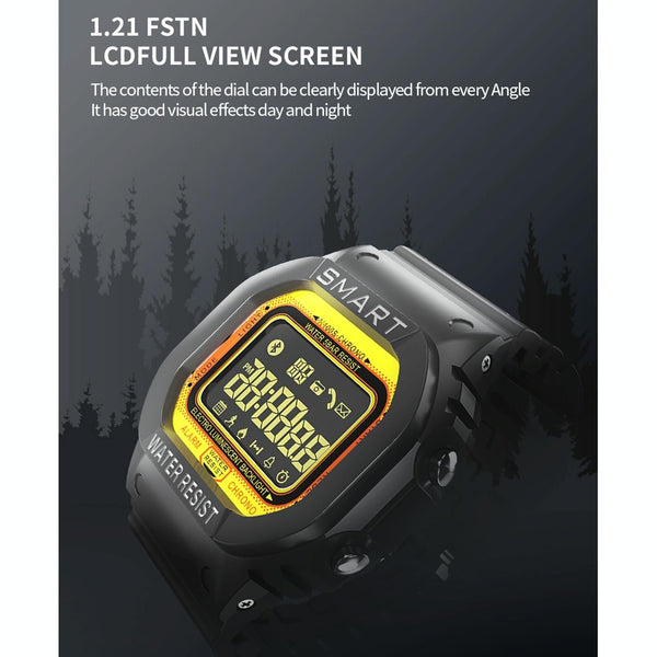 1.21 Inch Fstn Lcd Screen 50M Waterproof Smart Watch Support Information Reminder / Remote Camera Sport Record Black Smart Watches