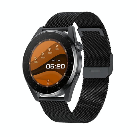 Waterproof Steel Smartwatch With Colour Screen Ip68 Black Smart Watches