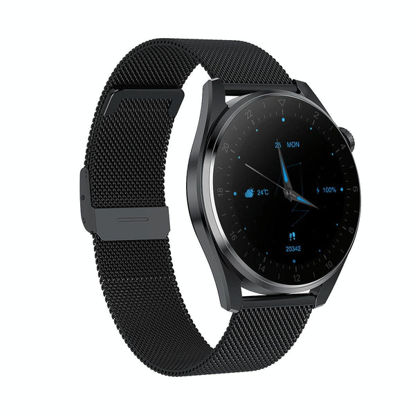 Waterproof Steel Smartwatch With Colour Screen Ip68 Black Smart Watches