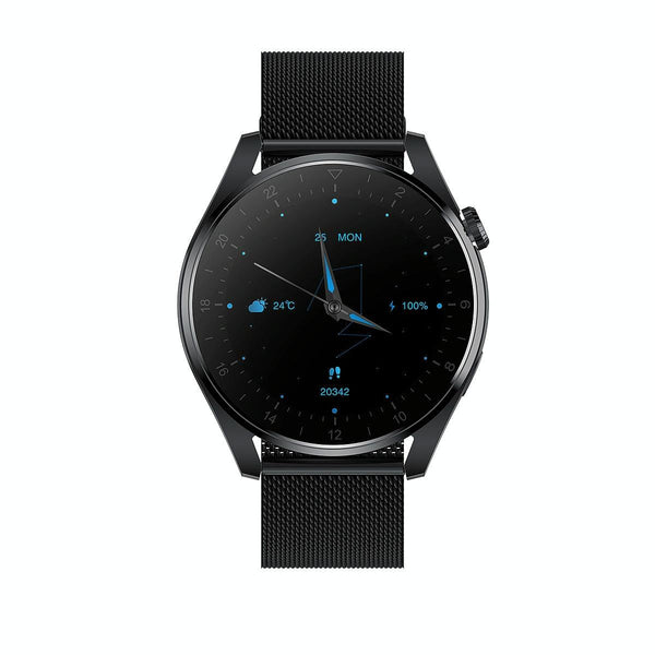 Waterproof Steel Smartwatch With Colour Screen Ip68 Black Smart Watches