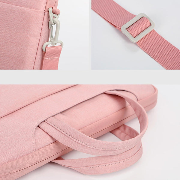 Versatile Laptop Shoulder Bag Single Strap Pink Bags