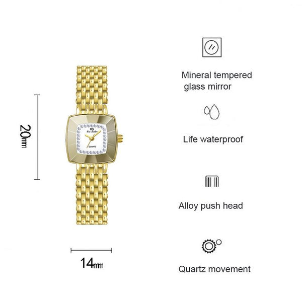 Stainless Steel Square Dial Women Watch With Simple Strap Silver Watches