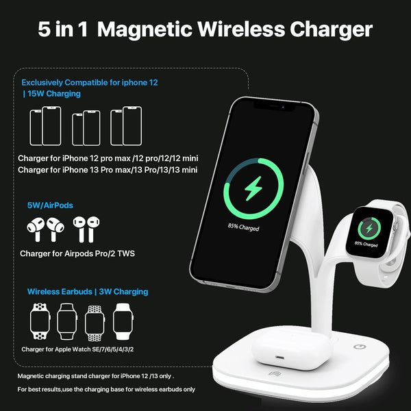 15W In Magnetic Wireless Charger With Stand Black Chargers & Cradles