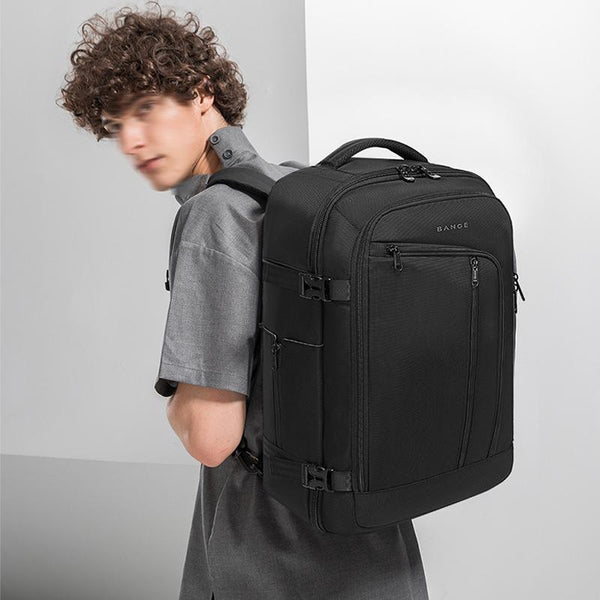 Large Capacity Men Backpack With Shoulder Strap Black Bags