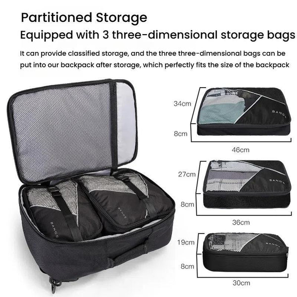 Large Capacity Men Backpack With Shoulder Strap Black Bags