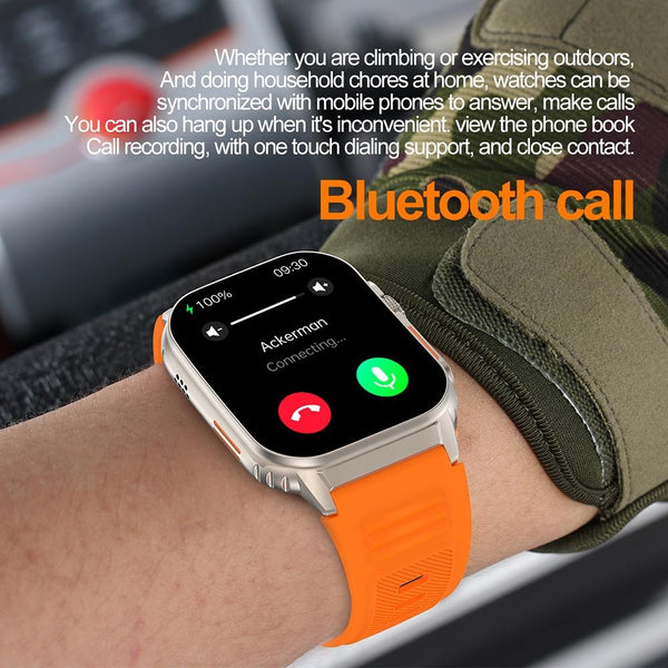 2.01 Inch Waterproof Smart Watch With Bluetooth Call & Health Tracking Orange Smart Watches
