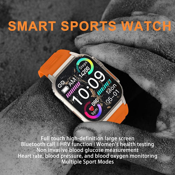 2.01 Inch Waterproof Smart Watch With Bluetooth Call & Health Tracking Orange Smart Watches