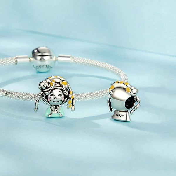 925 Sterling Silver Adorable Cat Bead Charms & Pendants