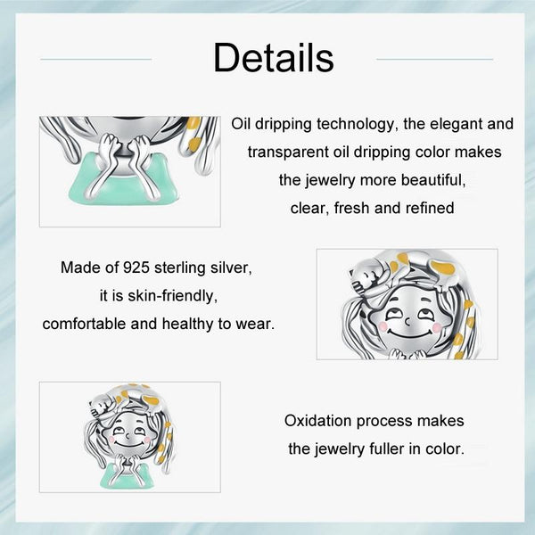 925 Sterling Silver Adorable Cat Bead Charms & Pendants